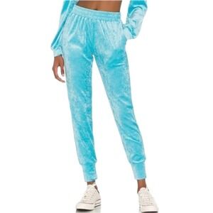 NWT GENERATION LOVE Scuba Blue Ivy Velvet Joggers XS